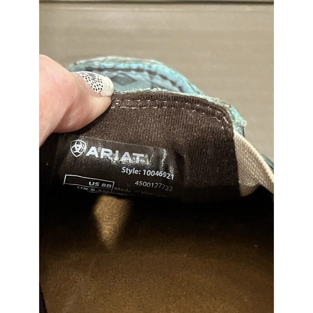 Ariat Cruiser NWOT Turquoise Embossed Slip On Loafer Shoes Sz 8  10046921 - Picture 5 of 7